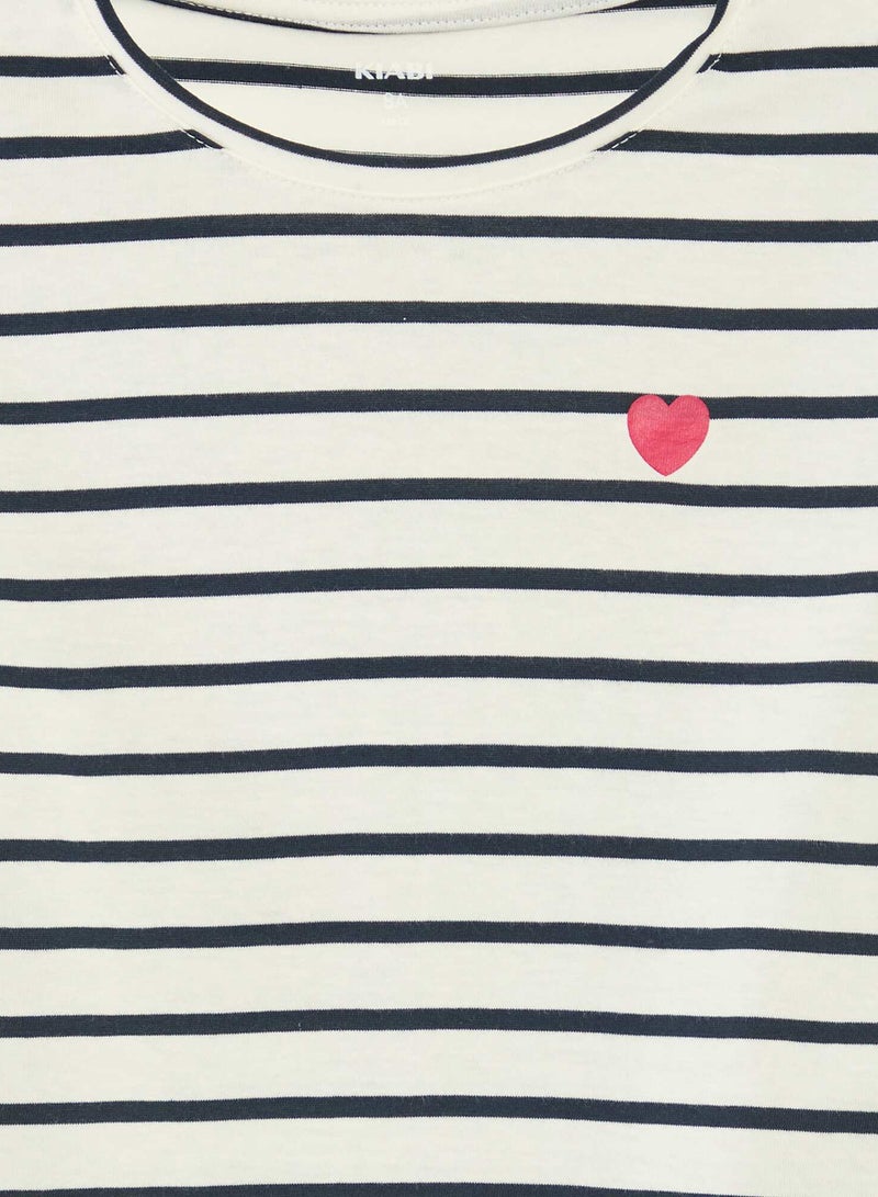 Kiabi Striped Long-Sleeved T-Shirt With Round Neck - Image 2
